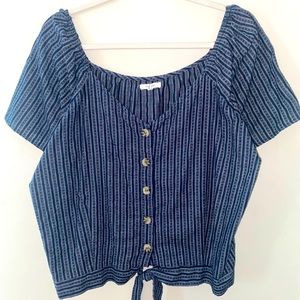 XXL Maurice’s blue striped crop top (plus)